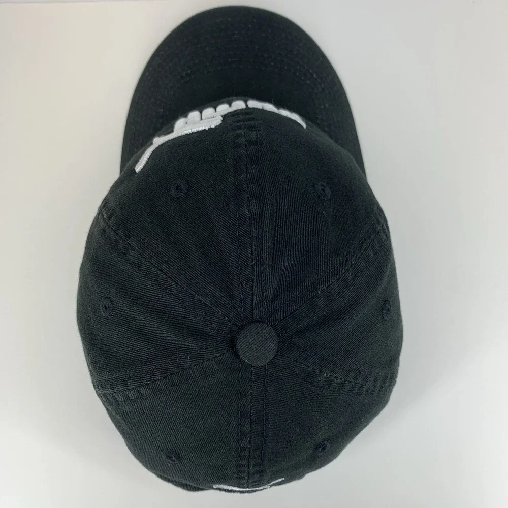 PUMA Black White Hat Adjustable Strap OSFA Unstructured Baseball Cap